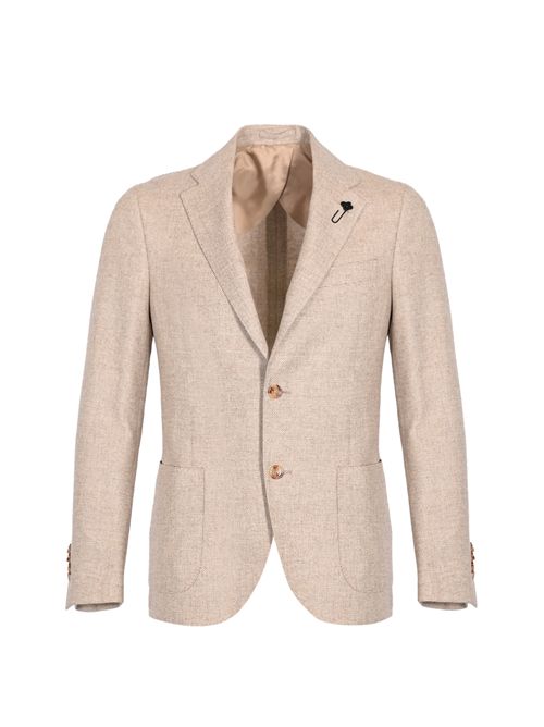 Giacca monopetto Iconic Drop 7 in lana e cashmere Beige LARDINI | CN528AE AAIF65516220